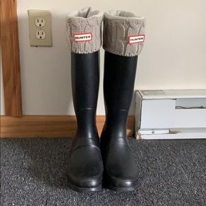 Hunter rain boots with boot socks